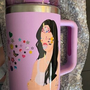 Olivia Rodrigo Purple Tumbler with Artistic Design NWT!